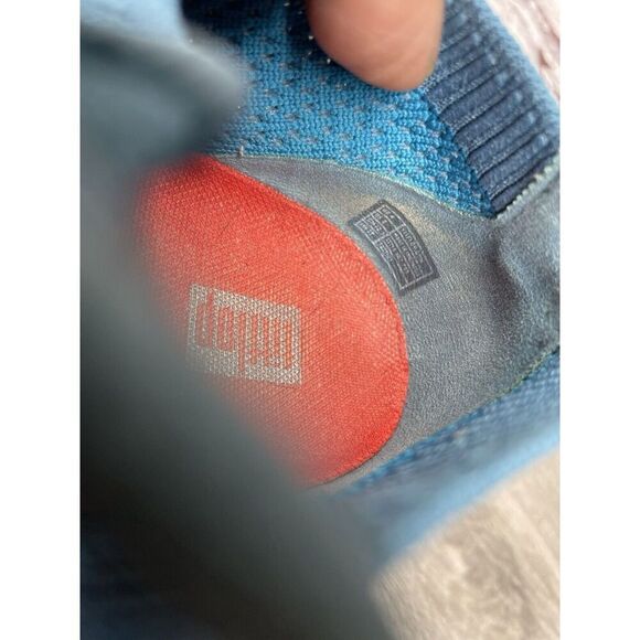 FITFLOP UBERKNIT Teal Blue Stretch Knit Mesh Wedge Sneakers Loafers Women 37EU/6 - Picture 10 of 16